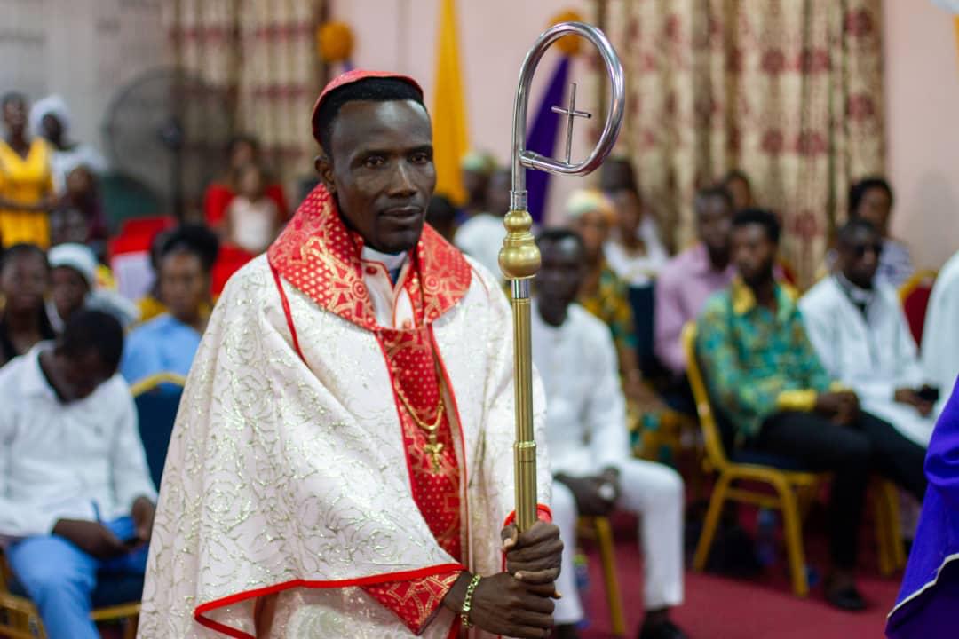 Apostle Isaac Adjei during a church gathering